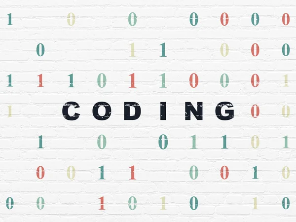 Software concept: Coding on wall background — Stock Photo, Image