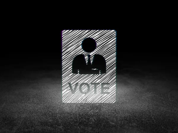 政治概念︰ 选票在 grunge 黑暗的房间里 — 图库照片