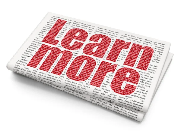 Learning concept: Learn More on Newspaper background — ストック写真