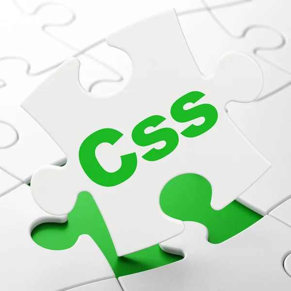 Programming concept: Css on puzzle background — Stockfoto