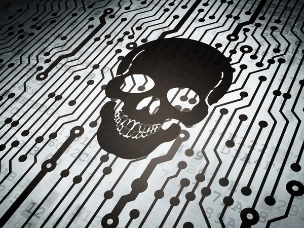 Healthcare concept: circuit board with Scull — Stockfoto