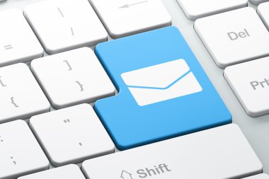 Ekonomi kavramı: bilgisayar klavye arka plan üzerinde e-posta