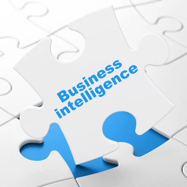 Finans konceptet: business intelligence på pussel bakgrund — Stockfoto