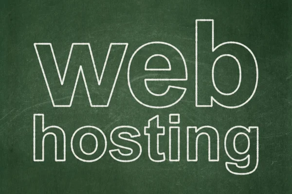 Conceito de desenvolvimento Web: Web Hosting em fundo quadro-negro — Fotografia de Stock