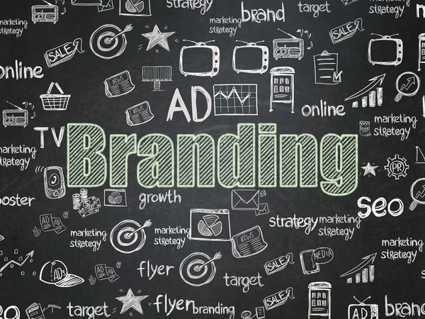 Marketing concept: Branding on School Board background — 스톡 사진