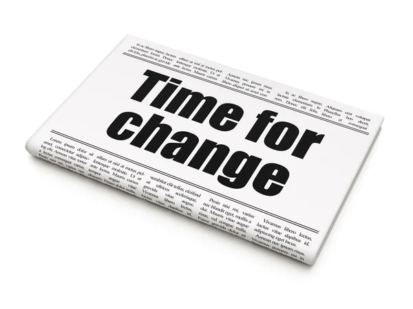 Concept de chronologie : titre du journal Time for Change — Photo