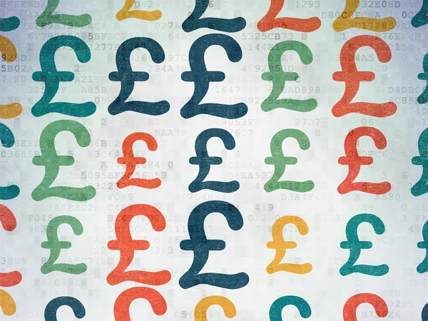Geld concept: Pound pictogrammen op digitale papier achtergrond — Stockfoto