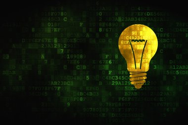 Finans kavramı: Dijital arkaplanda ampul