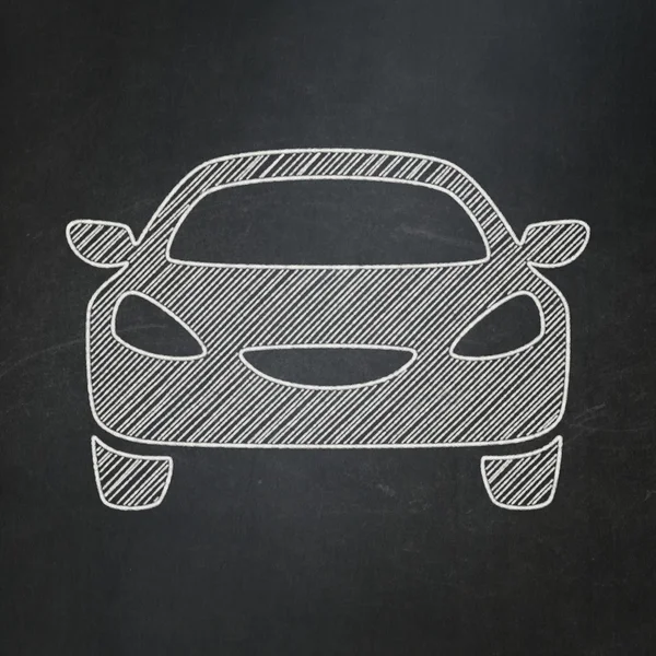 Travel concept: Car on chalkboard background — Stok fotoğraf