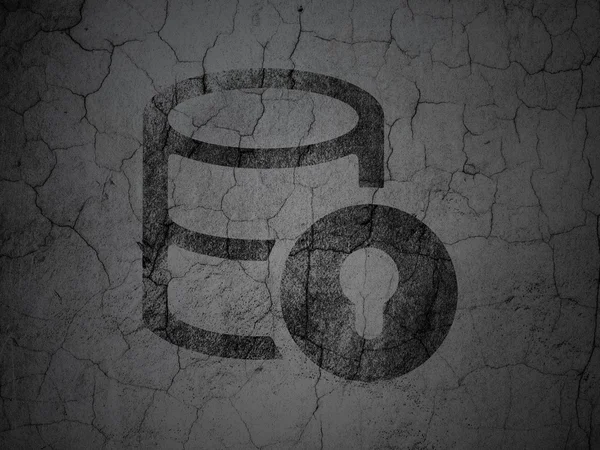 Database concept: Database With Lock on grunge wall background
