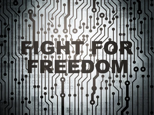 Politics concept: circuit board with Fight For Freedom — Stock fotografie