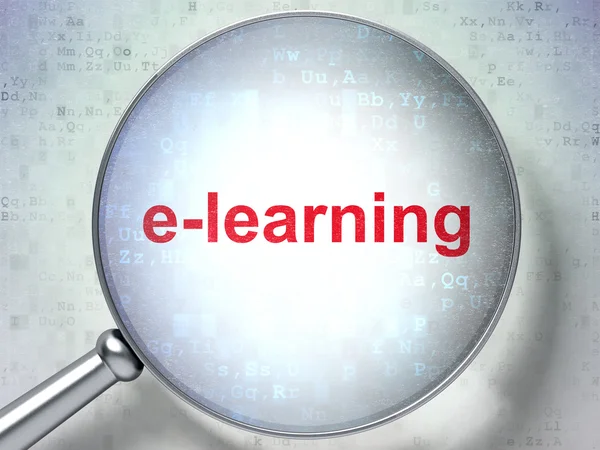 Concetto educativo: E-learning con vetro ottico — Foto Stock