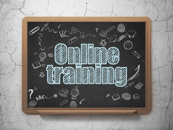 Learning concept: Online Training on School Board background — Stock Photo, Image