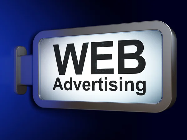 広告の概念: ビルボードの背景に Web 広告 — ストック写真