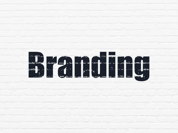 Concetto di marketing: Branding su sfondo muro — Foto Stock