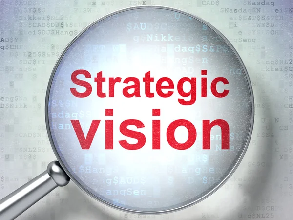 Koncepcja finansowania: wizji strategicznej z szkła optycznego — Zdjęcie stockowe