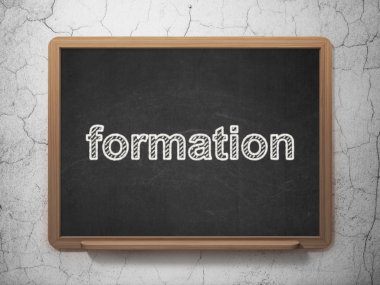Learning concept: Formation on chalkboard background