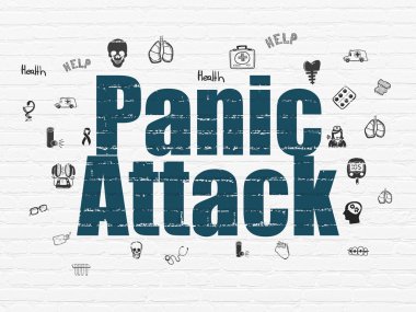 Medicine concept: Panic Attack on wall background