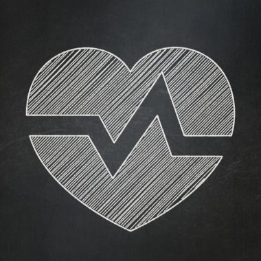 Health concept: Heart on chalkboard background