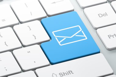iş kavramı: bilgisayar klavye arka plan üzerinde e-posta