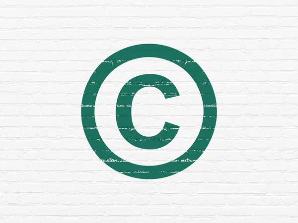 Law concept: Copyright on wall background — Stock Photo, Image