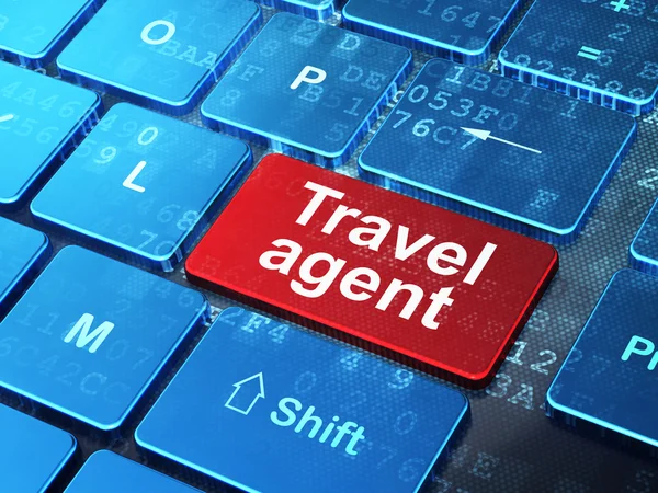 Концепция путешествий: Travel Agent on computer keyboard background — стоковое фото