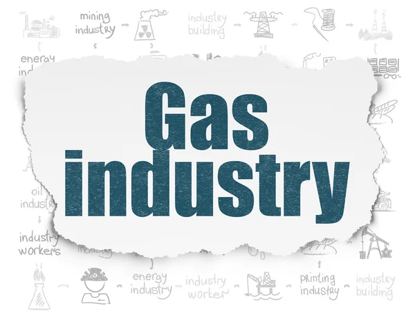 Manufacuring concept: Gas Industry on Torn Paper background — стокове фото