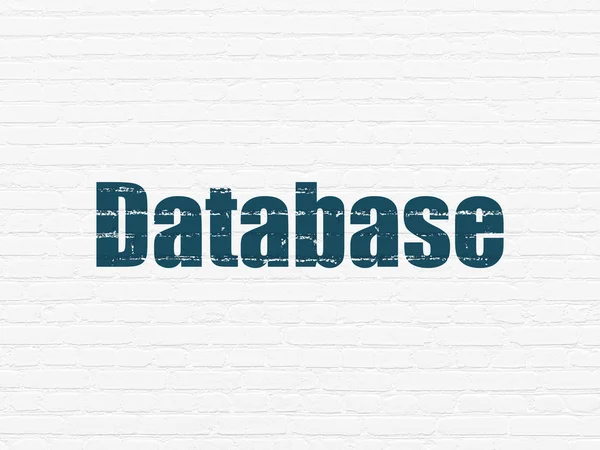 Datenbankkonzept: Datenbank auf Wandhintergrund — Stockfoto