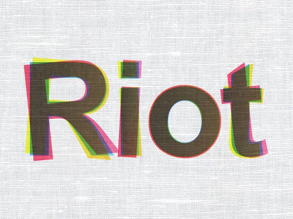 Politics concept: Riot on fabric texture background — 图库照片