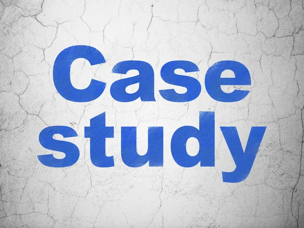 Leren concept: Case Study over muur achtergrond — Stockfoto