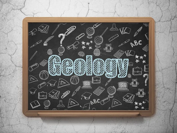 Concepto de estudio: Geología en el fondo del Consejo Escolar —  Fotos de Stock