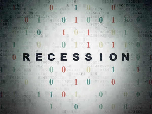Концепция бизнеса: рецессия на фоне цифровых документов — стоковое фото