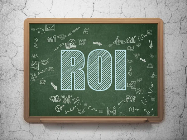 Business concept: ROI on School Board background — Stockfoto