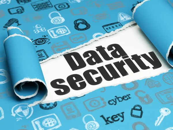 Safety concept: black text Data Security under the piece of  torn paper — Stock Photo, Image