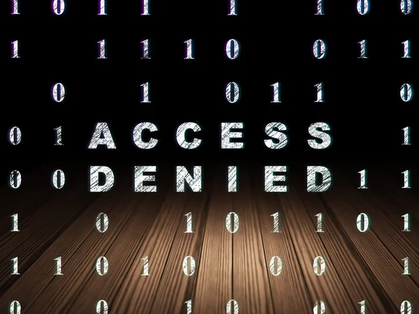 Privacy concept: Access Denied in grunge dark room — Stock Photo, Image