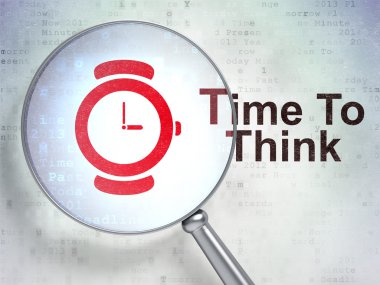 Time concept: Watch and Time To Think with optical glass