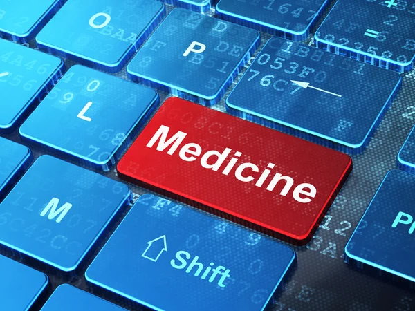 Medizinkonzept: Medizin auf Computer-Tastatur — Stockfoto