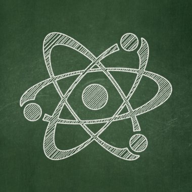 Science concept: Molecule on chalkboard background