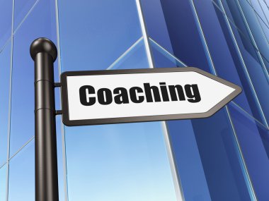 Studying concept: sign Coaching on Building background