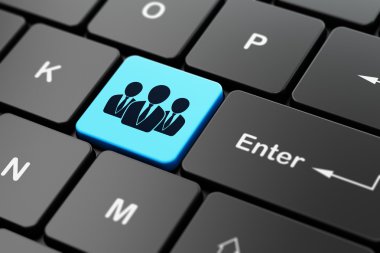 iş kavramı: iş adamları bilgisayarda klavye arka plan