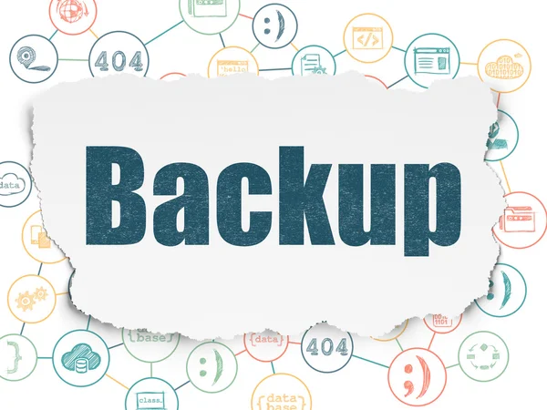 Database concept: Backup on Torn Paper background — Stock Photo, Image