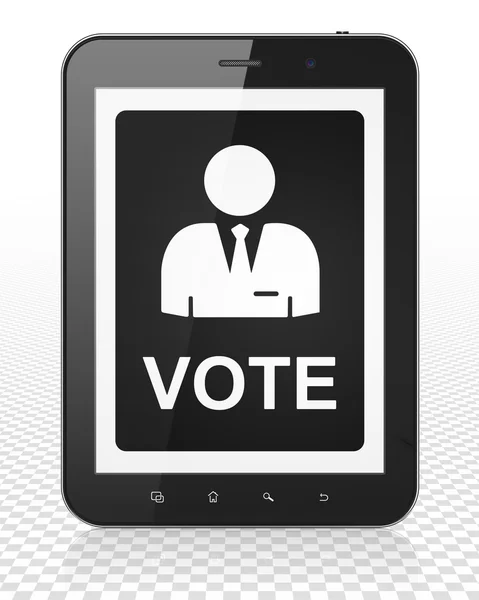 Political concept: Tablet Pc Computer with Ballot on display — Stock Photo, Image