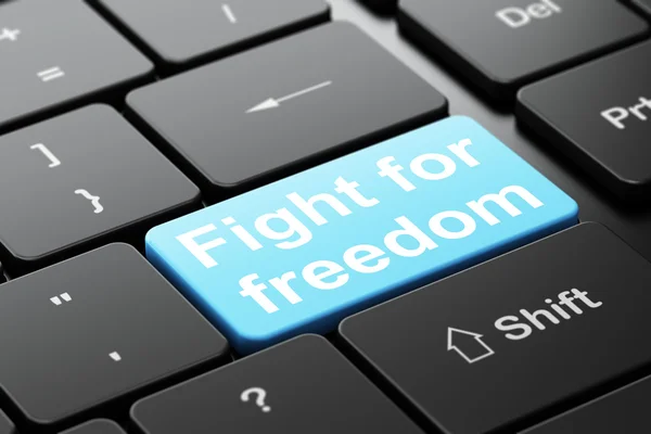 Politics concept: Fight For Freedom on computer keyboard background — Stock Photo, Image