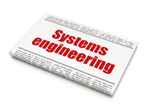 Concepto científico: titular del periódico Systems Engineering — Foto de Stock