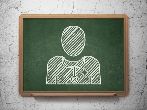 Medicine concept: Doctor on chalkboard background — Stock Photo, Image