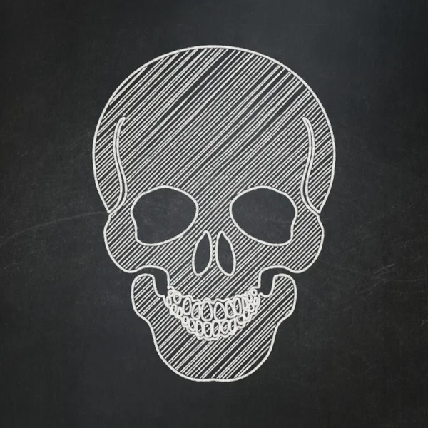 Healthcare concept: Scull on chalkboard background — Stockfoto