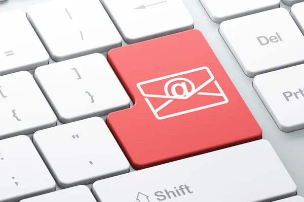 Bedrijfsconcept: e-mail op computer toetsenbord achtergrond — Stockfoto