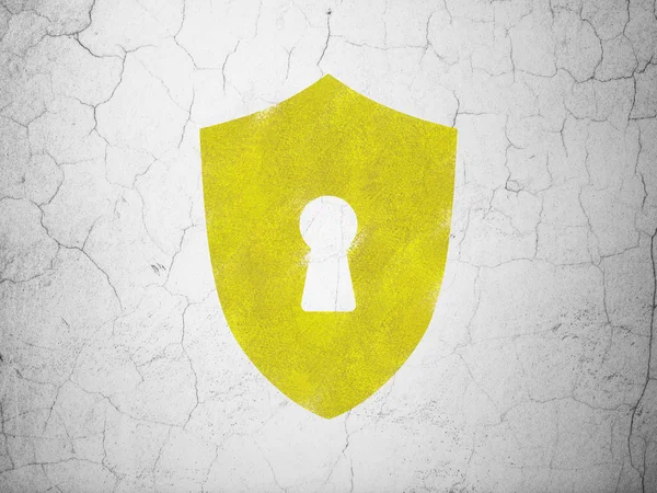 Protection concept: Shield With Keyhole on wall background — Stock Photo, Image