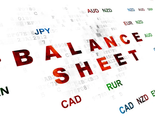 Valuta-konceptet: balansräkningen på Digital bakgrund — Stockfoto
