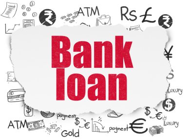 Banking concept: Bank Loan on Torn Paper background